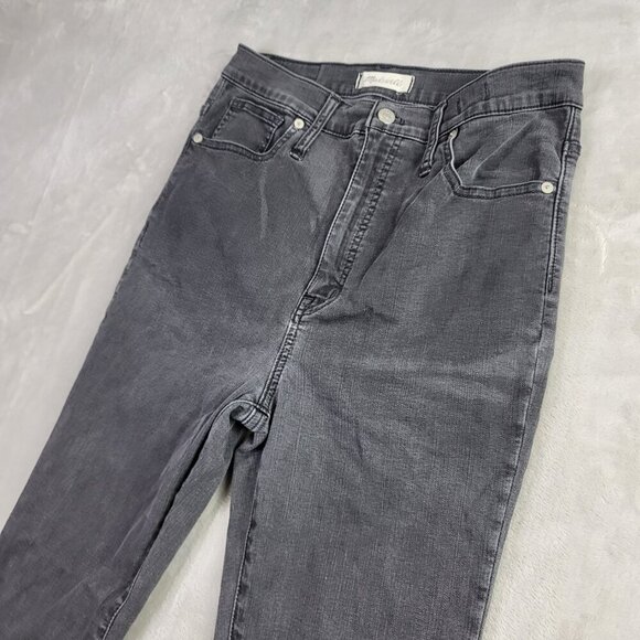 Madewell Black Wash Women's 11"  Raw Hem High-Rise Skinny Jeans | Size 30 - Picture 4 of 11